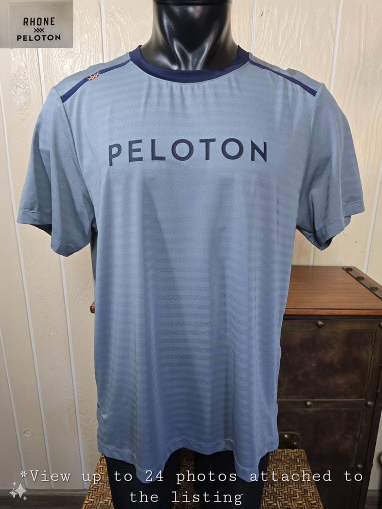 RHONE x Peloton Swift Short Sleeve Lt. Gray Performance Shirt Men's Sz XL