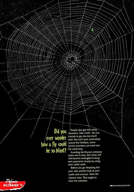 CREDIT CARD BALANCE CAUGHT IN WEB DEBT *2X3 FRIDGE MAGNET* AFIS BILLBOARD POSTER-image