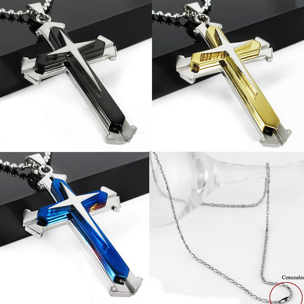 Men's and women's necklaces Stainless steel necklaces Cross pendant necklaces US