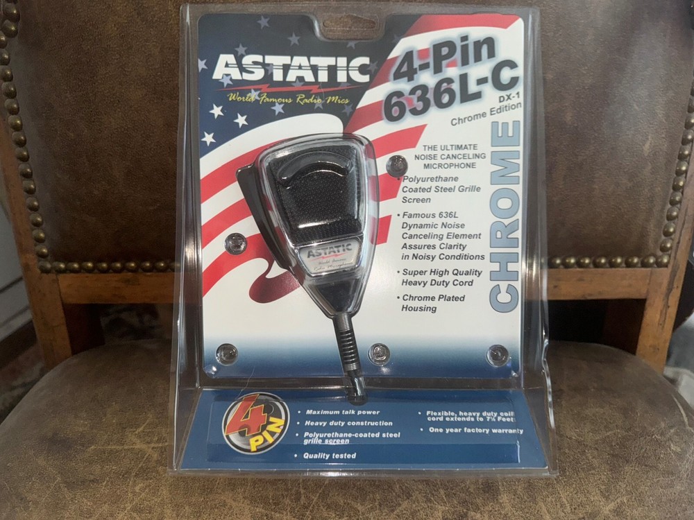 Astatic 636L-C Chrome Noise Canceling NOT powered Microphone lot 4Pin  cb radio