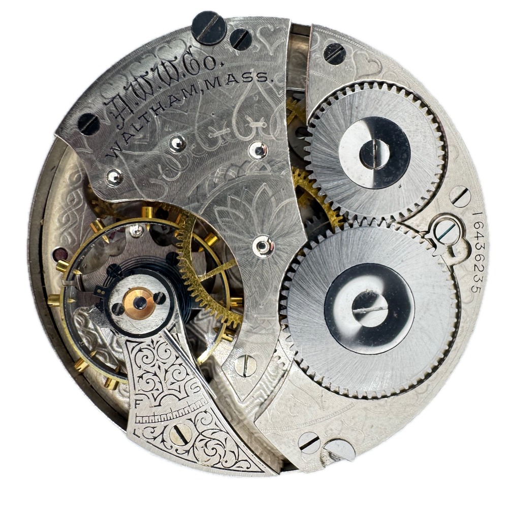 Antique 16s 1908 Waltham 7 Jewel Mechanical Hunter Pocket Watch Movement 610 USA