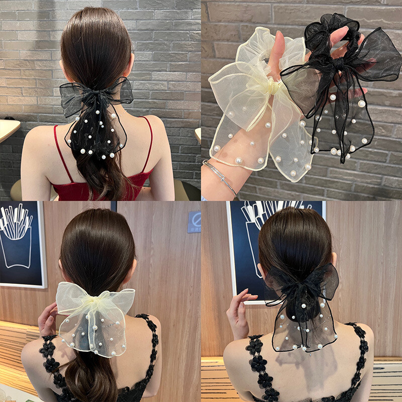 Soft Long Mesh Elastic Hair Bands for Ponytails and Hair Accessories