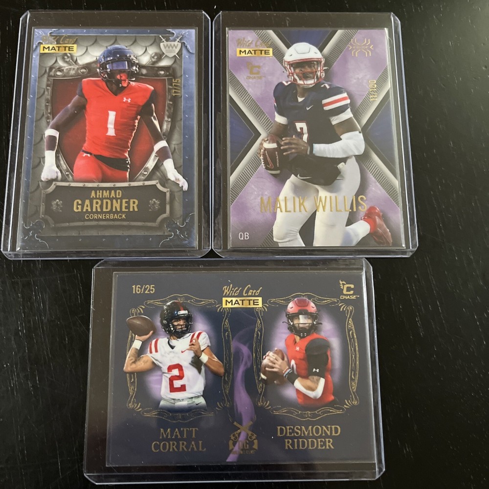 2022 Wild Card Lot of 3 Rookies M Willis A Gardner M Corral D Ridder Serial Numbered