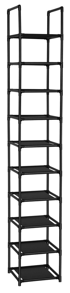 10-Tier Vertical Shoe Rack Space-Saving Sturdy Storage Shelf for Single Pairs