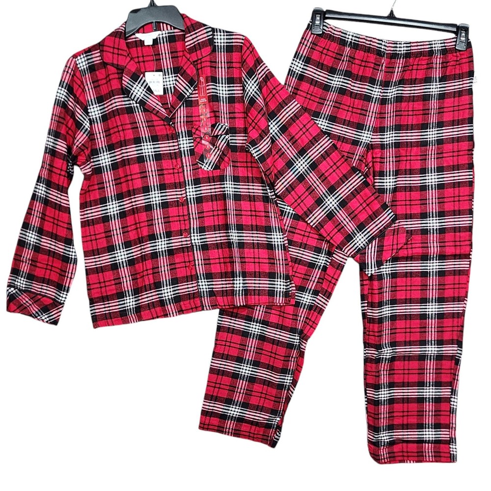 Charter Club Flannel Pajama Set Cotton Classic Plaid Size Small