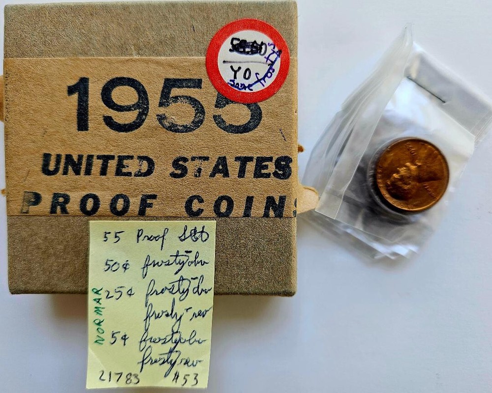 1955 Boxed US Proof Set 90% Silver Coins in Original Government Package