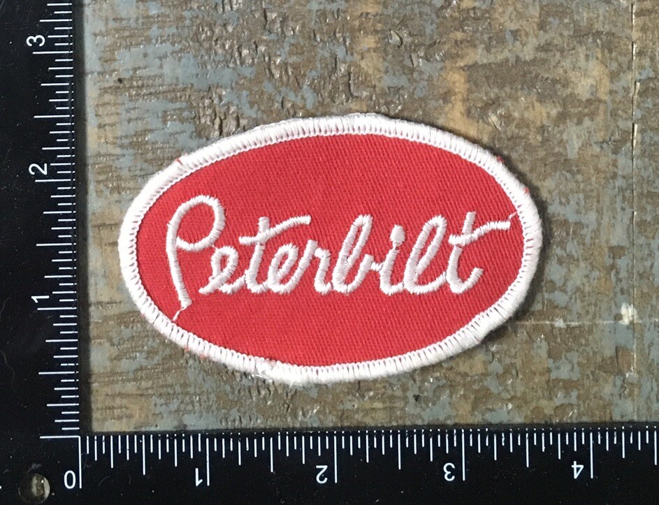 Vintage Peterbilt Semi Truck Logo Embroidered Iron-On Patch