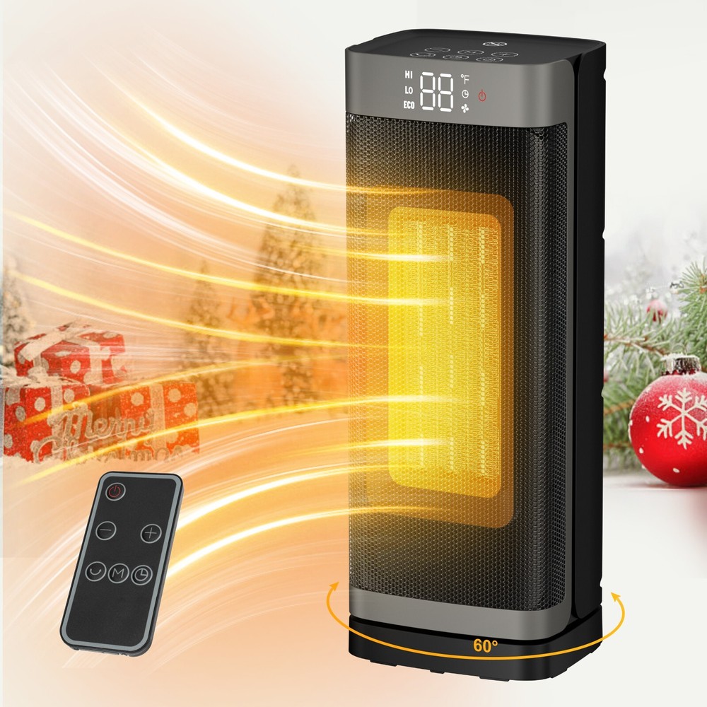 1500W Electric Space Heater Indoor PTC Ceramic Tower Heater with Remote Control