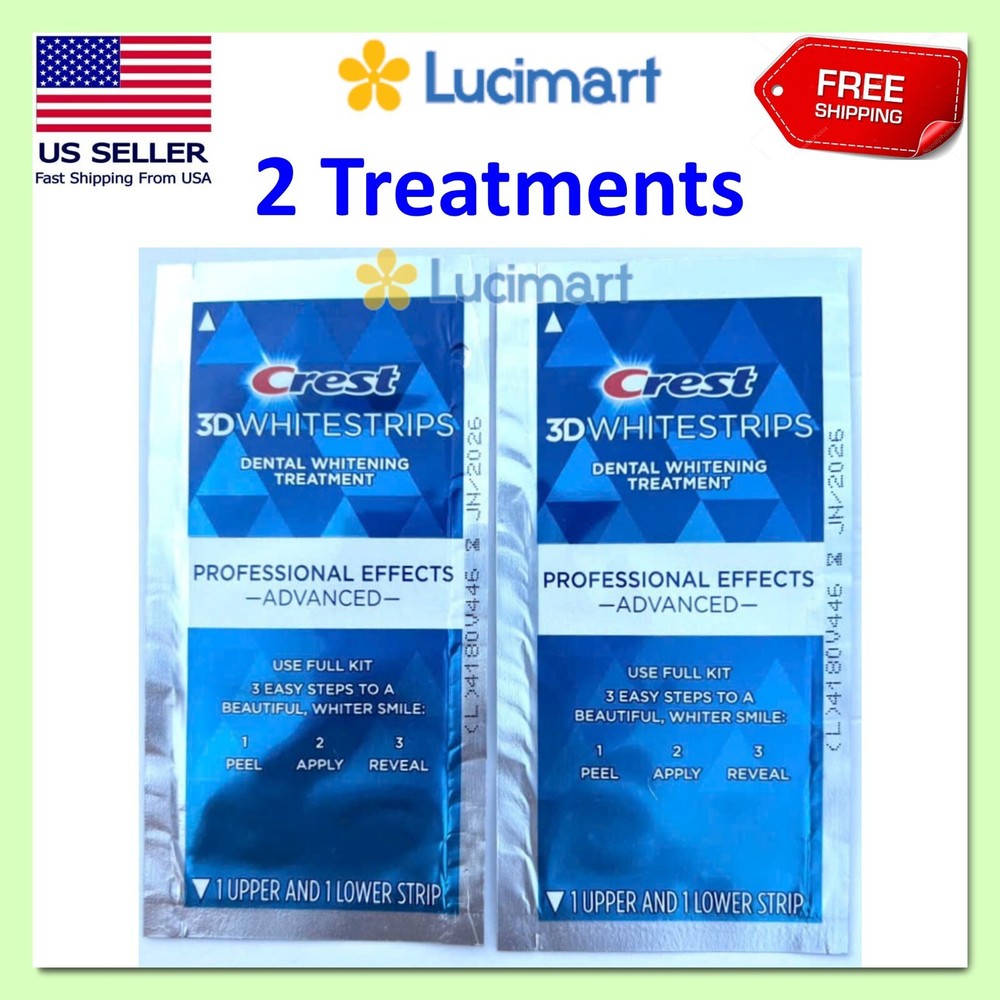Crest 3D Whitestrips Professional Effects Advance - 2 Treatments-No Box-Exp 2026