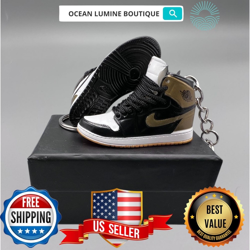 Air Jordan 3D Mini Sneaker Keychain, Basketball Sneaker Collectible, Box Options