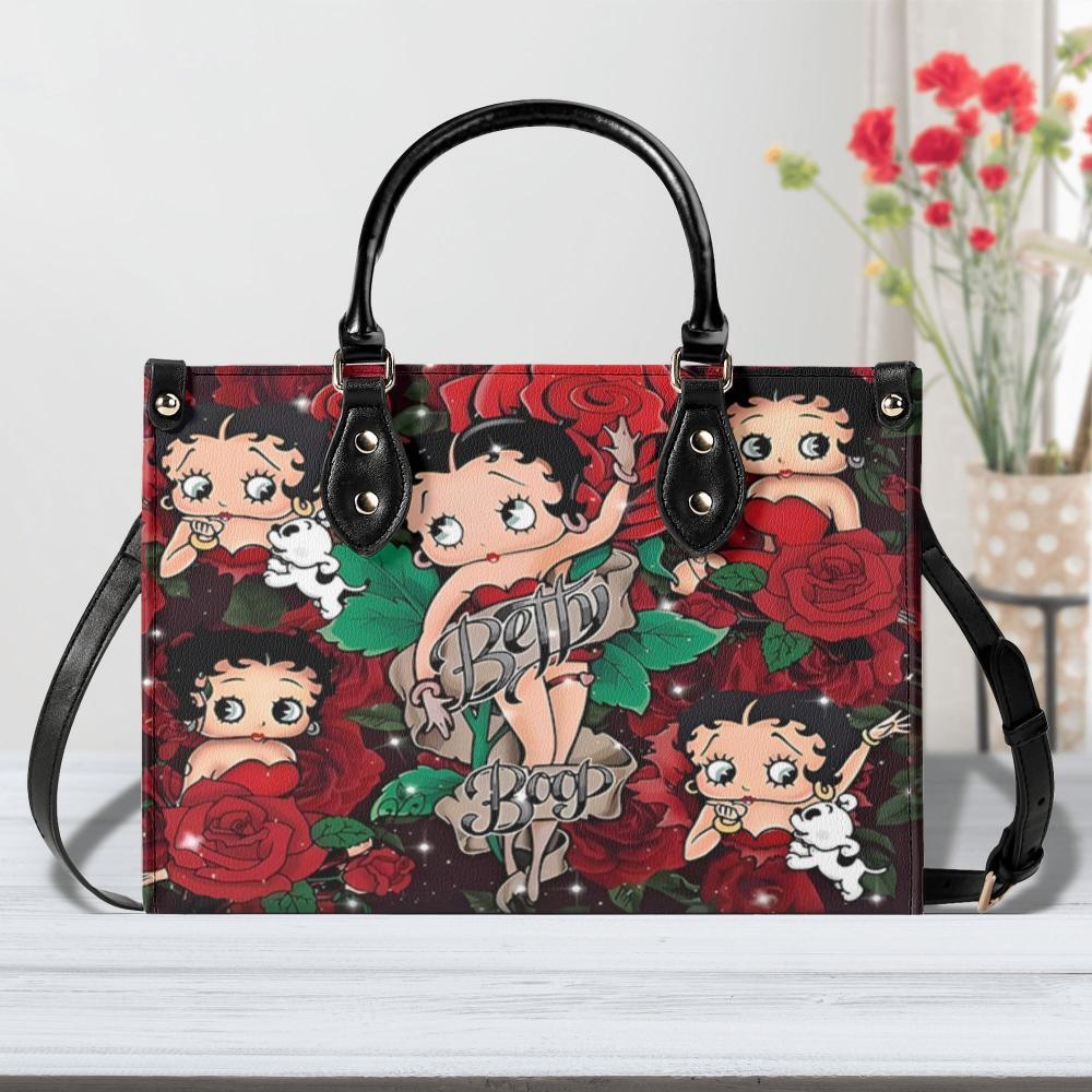 Betty Boop Personalized Leather Handbag for Women with Matching Wallet-image