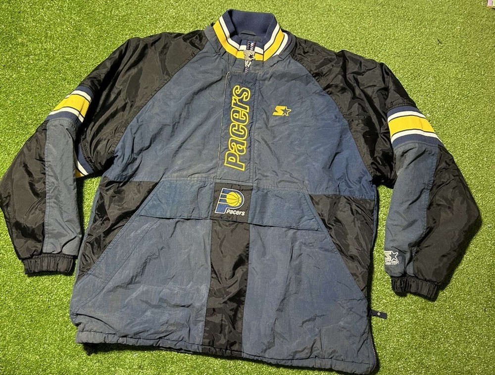 Vintage 90s Indiana Pacers NBA Starter 1/4 Zip Jacket Size Large
