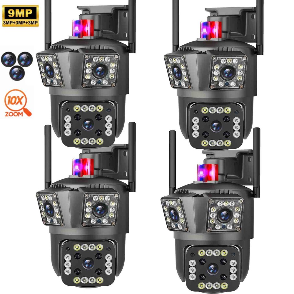 Dual Lens Security Camera Wireless 4K HD WiFi IP PTZ Home Outdoor CCTV IR Cam US