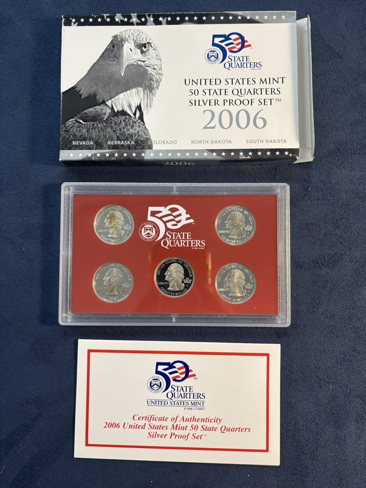 2006 US Mint 50 States Quarters Silver Proof Set with OGP and COA
