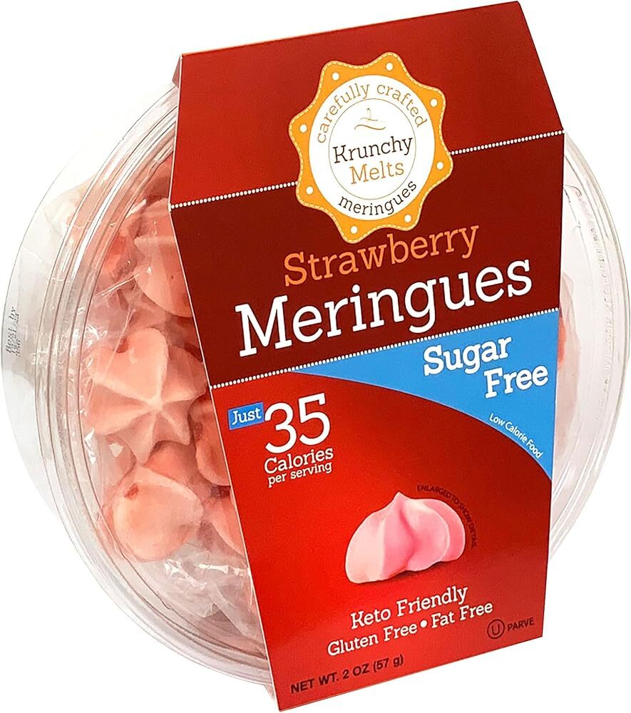 Krunchy Melts Original Sugar Free Meringue Cookies | Sugar Free Strawberry Fl...