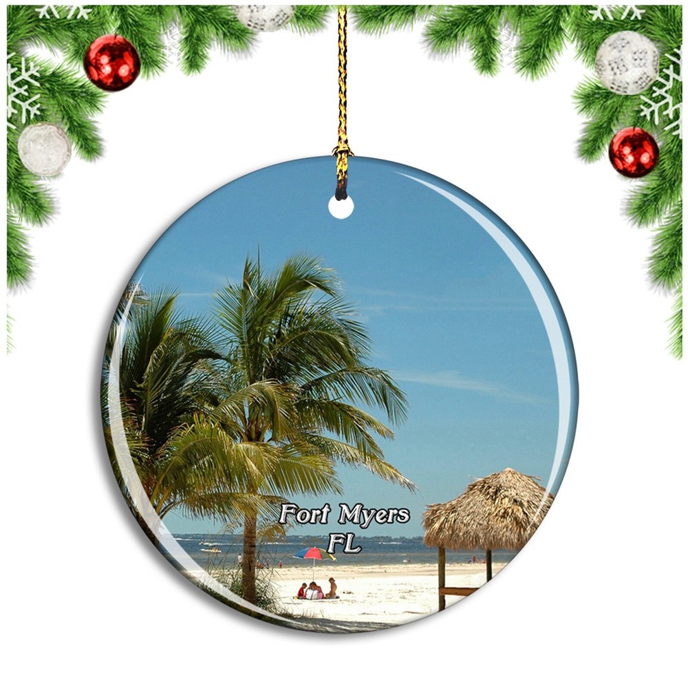 Fort Myers Beach Florida Florida USA Christmas ornament city travel souvenir