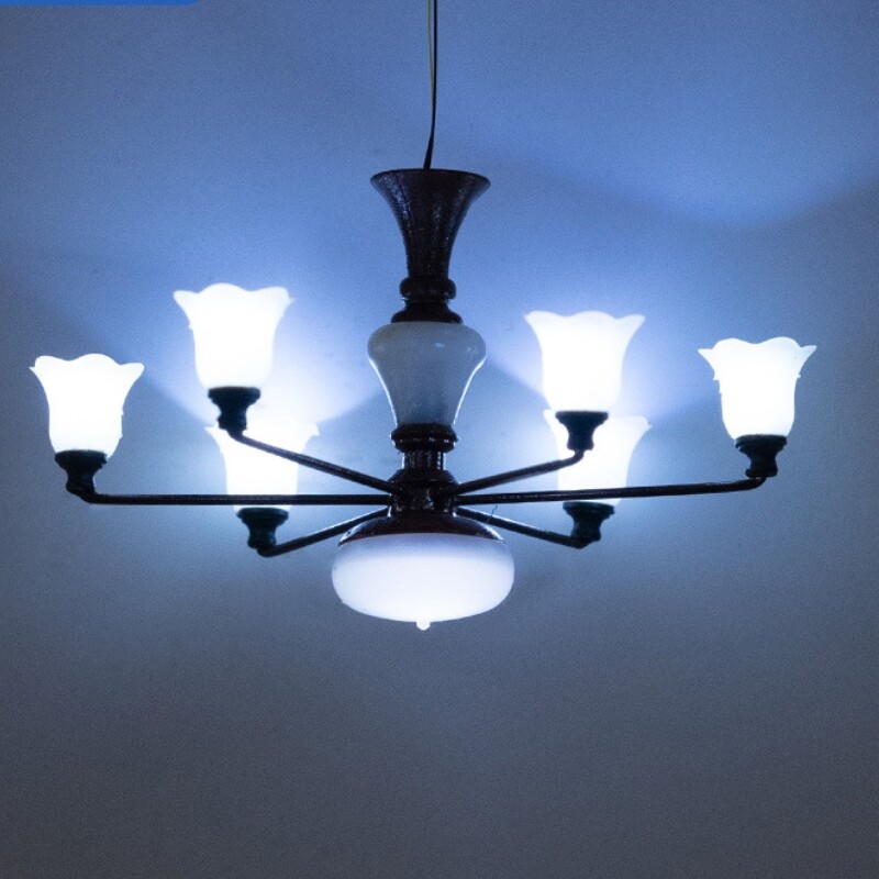 1:12 Scale Dollhouse Miniature Chandelier Lamp Ceiling Lights Living Room Decor