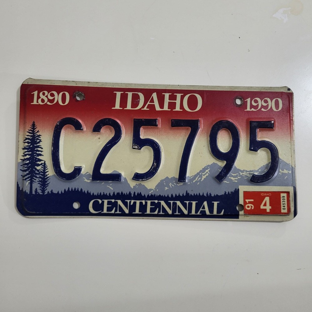 Винтажный автомобильный коллекционный номерной знак 1990 Idaho красный белый и синий