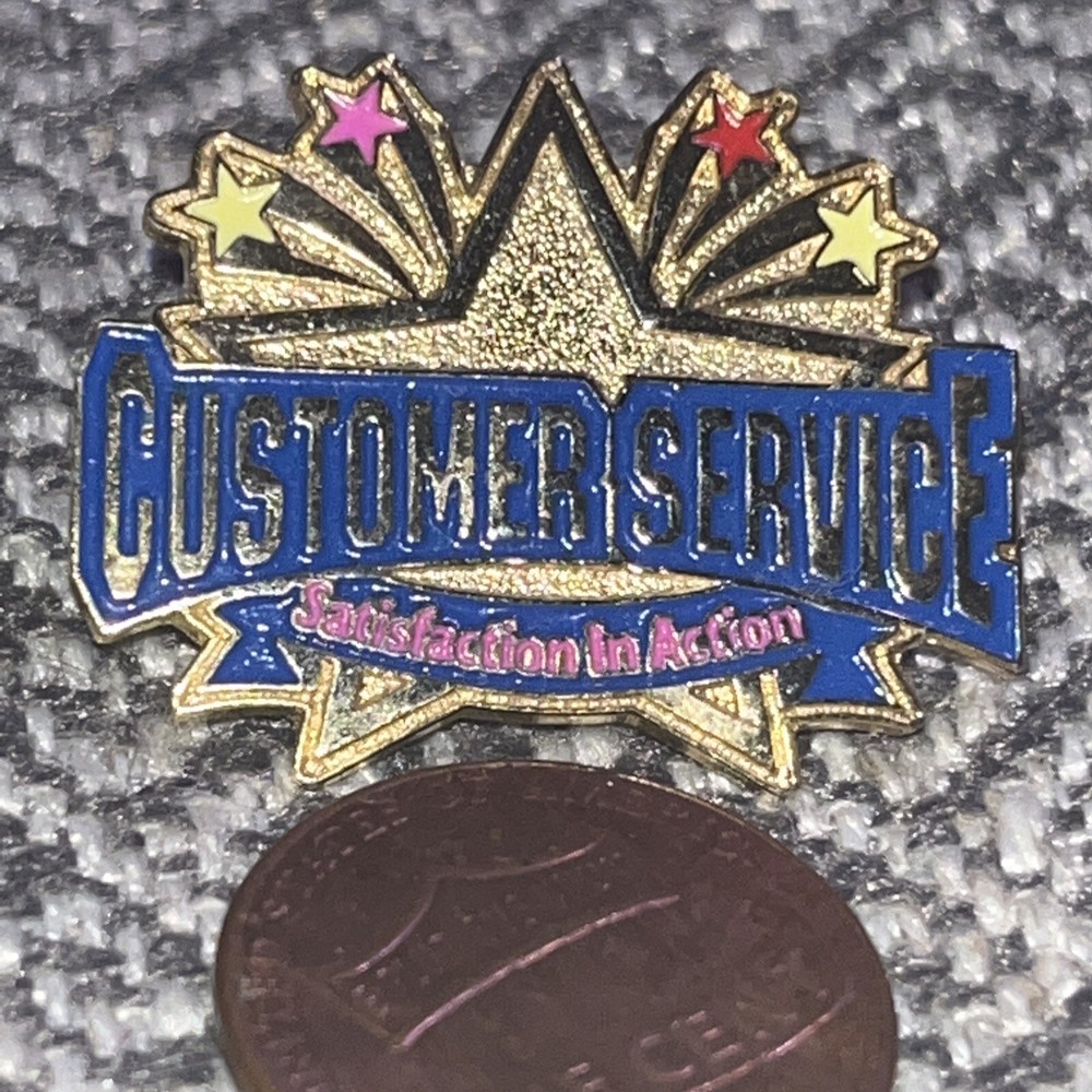 Customer First Star Customer Service Vintage Lapel Pin Satisfaction In Action-image