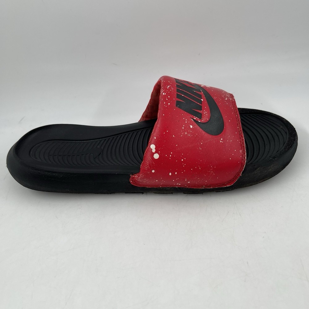 Nike Men's Victori One Slide Shoe Size 9 Red Splatter Print