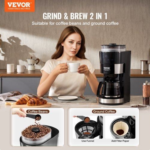 10-Cup Drip Coffee Maker with 3 Brew Strength Settings