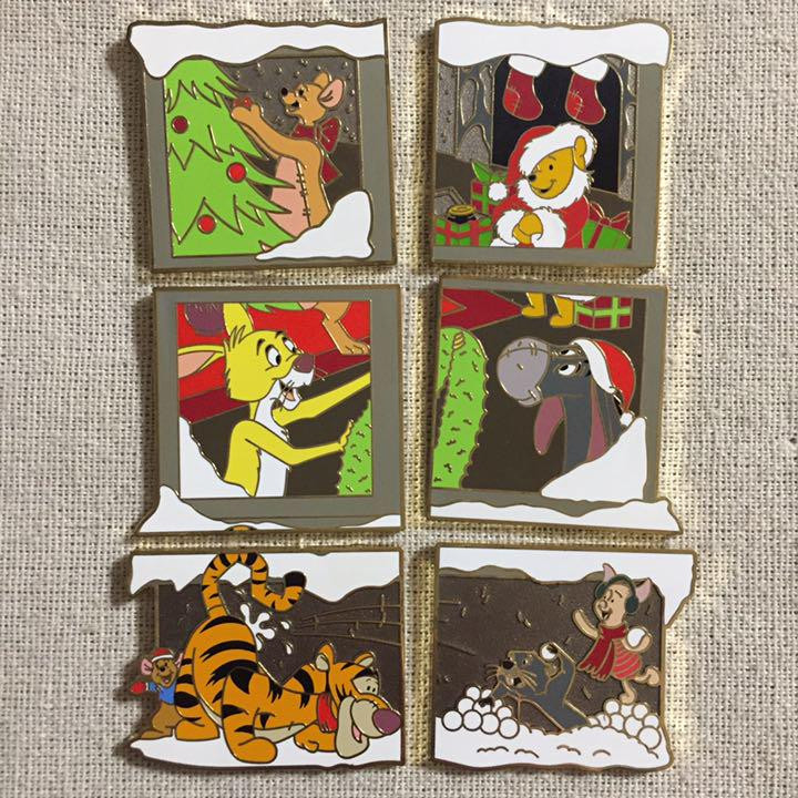 Overseas Disney LE Winnie the Pooh Advent Calendar Pin Badge Set #2c4ce0
