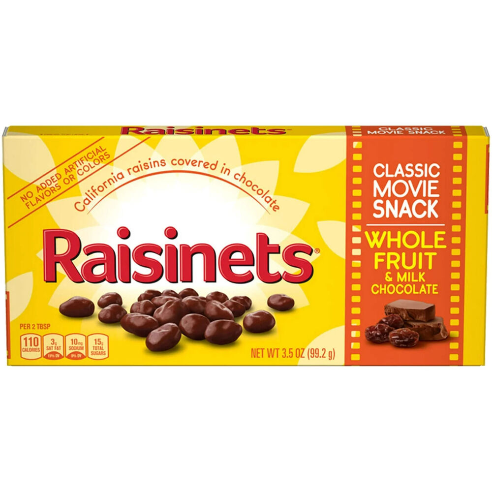 Raisinets California Raisins Covered in Milk Chocolate, 3.1oz 15 count