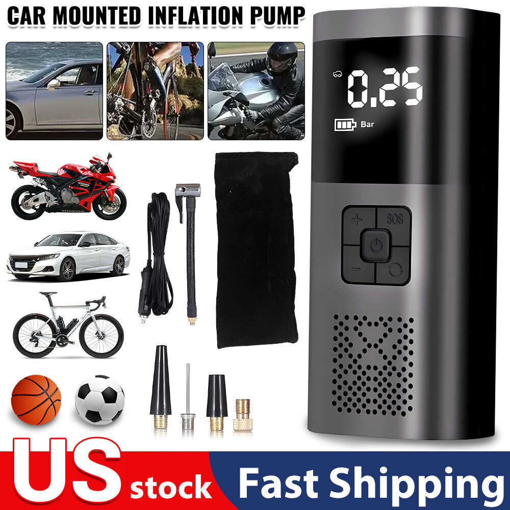 150PSI Air Compressor Tire Inflator Fits Car Moto Bike Tires Air Pump 12V