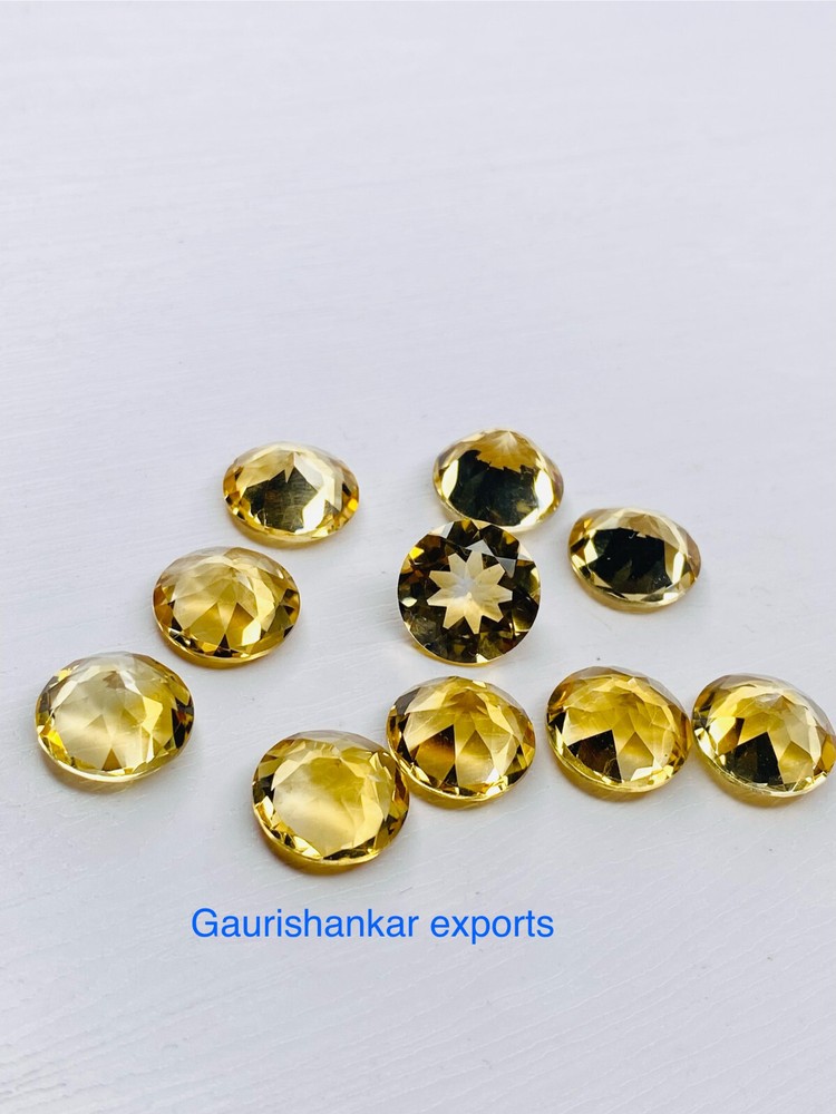 Citrine Natural Faceted Round Loose Gemstone 1x14mm A DG Quality