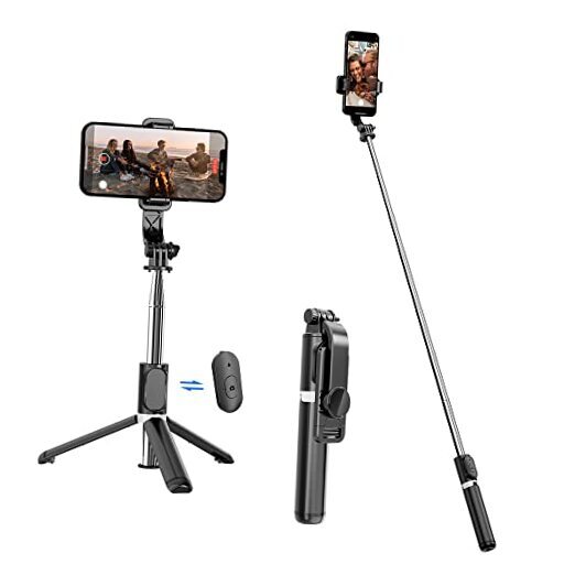 Selfie Stick Tripod, Extendable to 39 Inches Phone Tripod Stand with Wireless