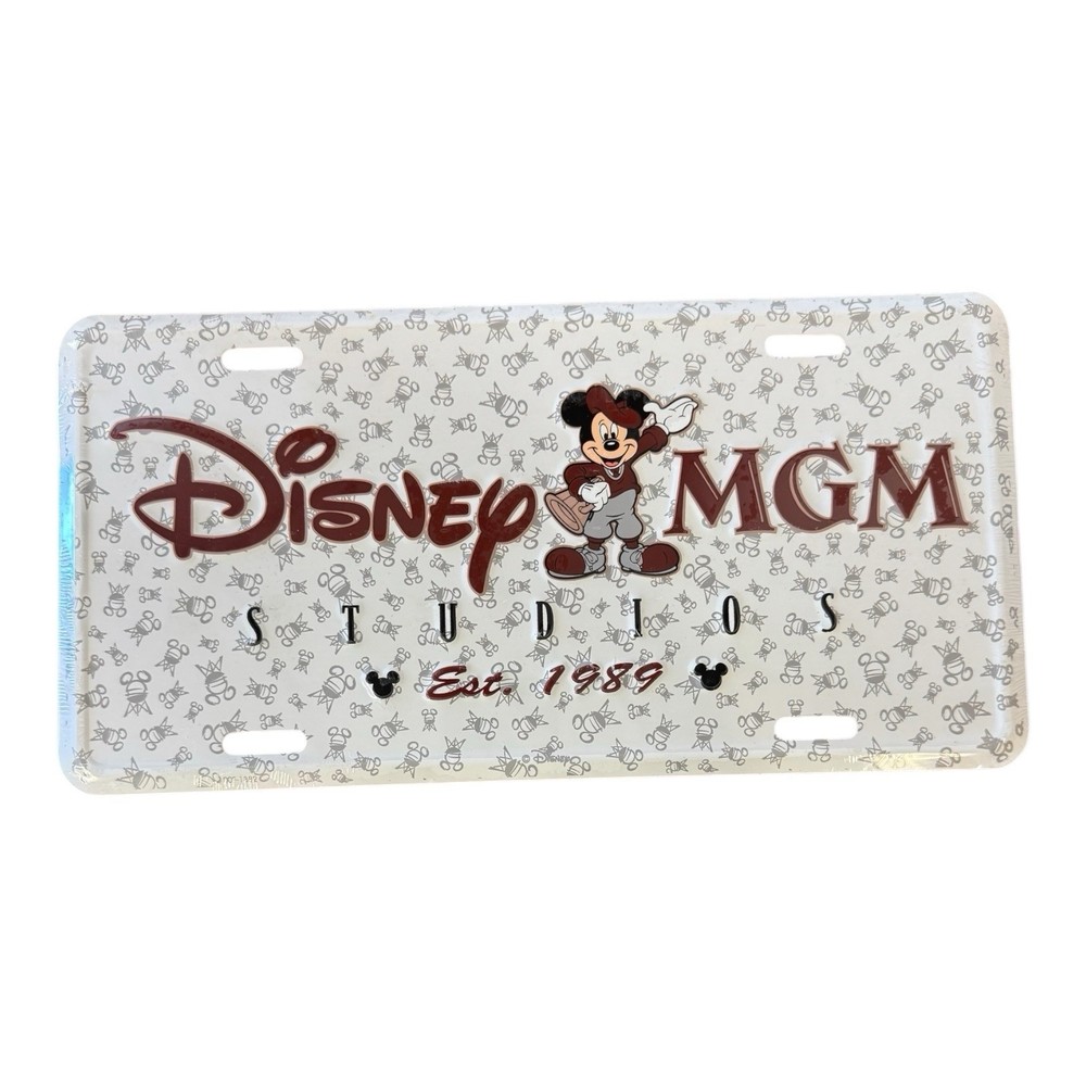 Walt Disney World Disney MGM Studios Est 1989 Mickey Metal License Plate Sealed