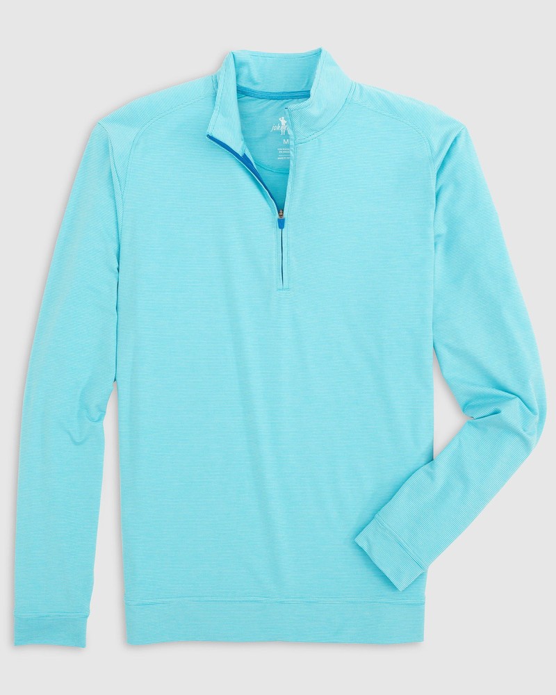 Johnnie-O Vaughn Striped Performance 1/4 Zip Baja Pullover for Men