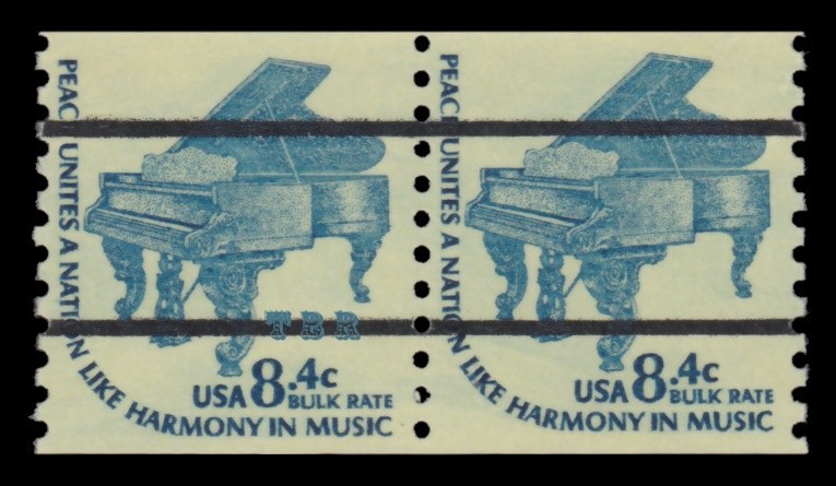 1615Cd Piano 8.4c Bars Dull Gum Bureau Precancel Americana Pair MNH - Buy Now-image