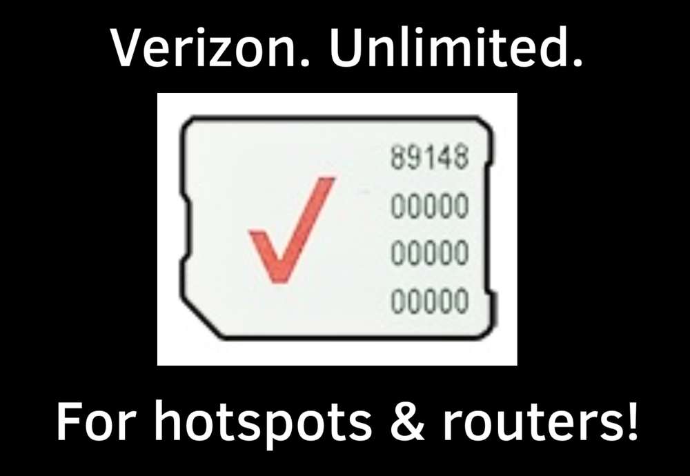 Verizon UNLIMITED Data Hotspot Router 5G & 4G LTE SIM Plan Home RV Internet $89