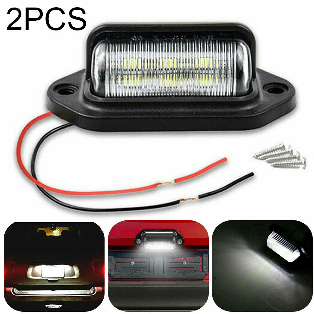 2Pcs LED License Plate Tag Light 6 SMD Lamp Universal for Truck SUV Trailer Van