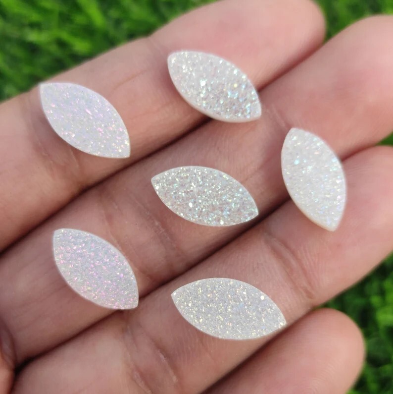 10 Pcs Natural Marquise Titanium Agate Druzy Quartz Drusy Earrings Supply Lot