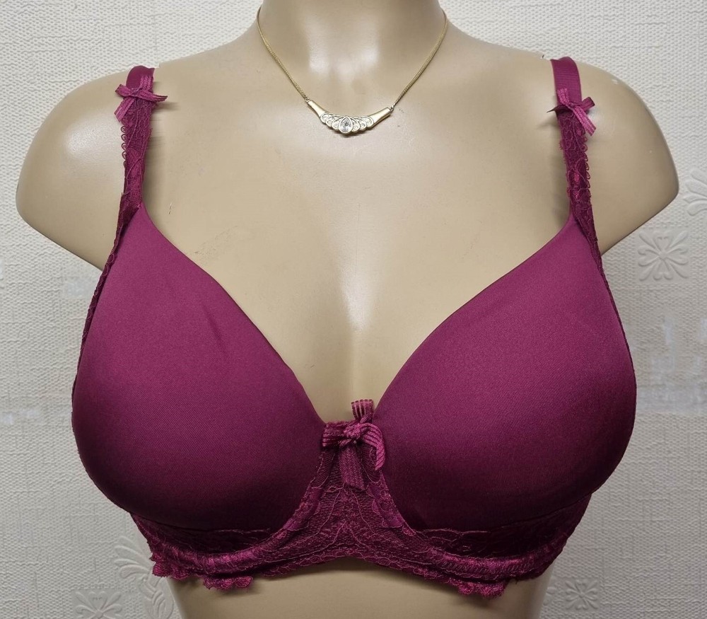 Figleaves Juliette Bra Purple Lace 30FF Underwired Padded T-Shirt 153107 New