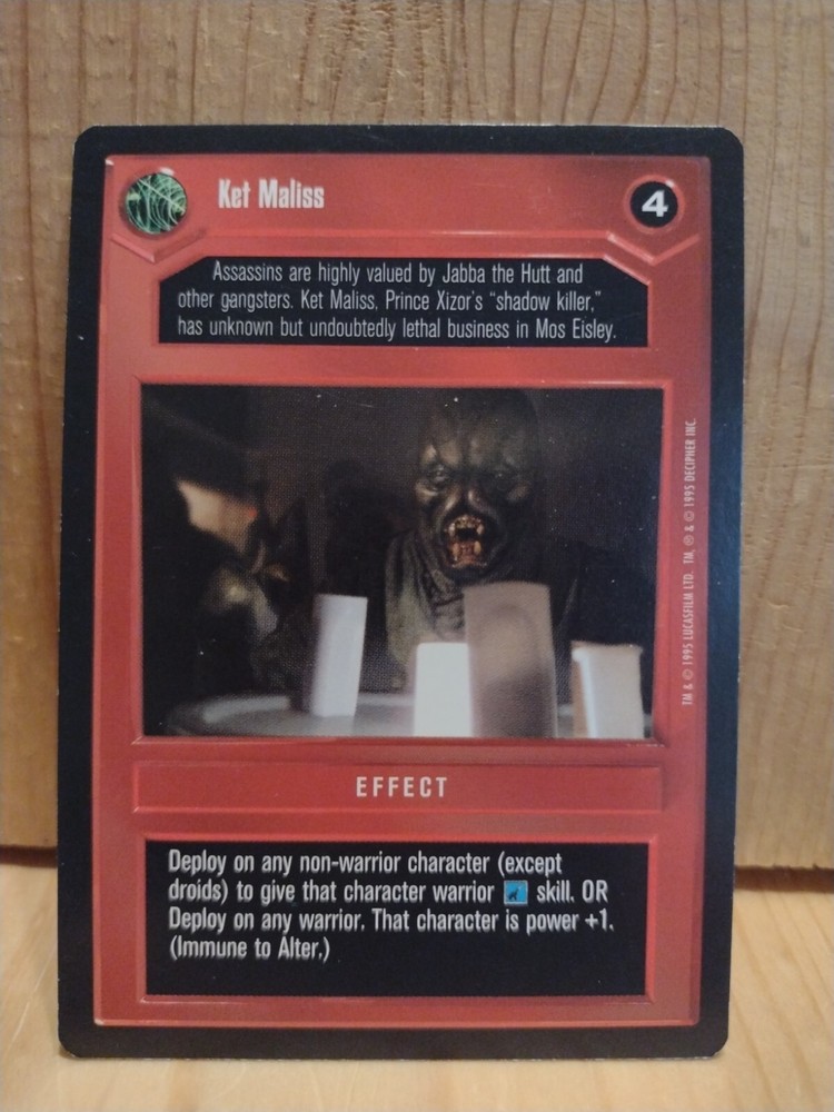 1995 Star Wars Card Game: EFFECT: KET MALISS  black BORDER  MC9