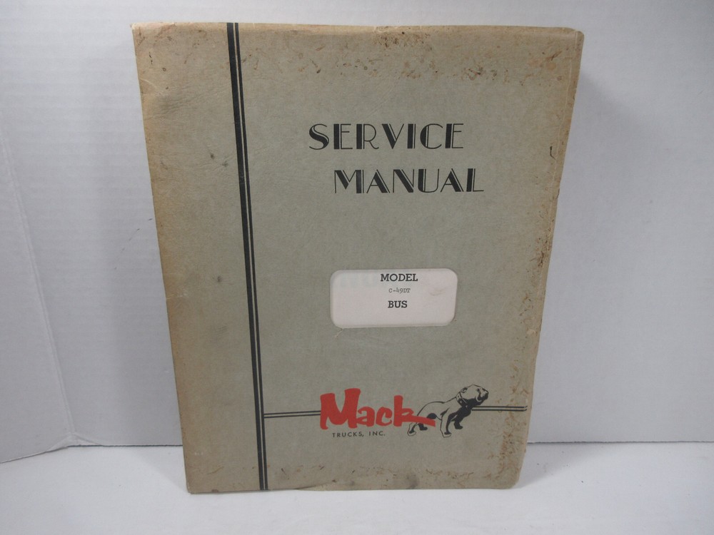 vintage 1959 Mack Trucks model C-49DT Bus Service Manual Form #559