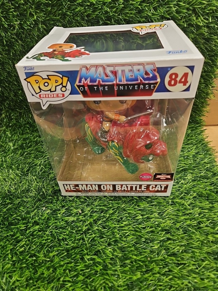 HE-MAN ON BATTLE CAT Funko POP! Masters of the Universe 84 Flocked NEW
