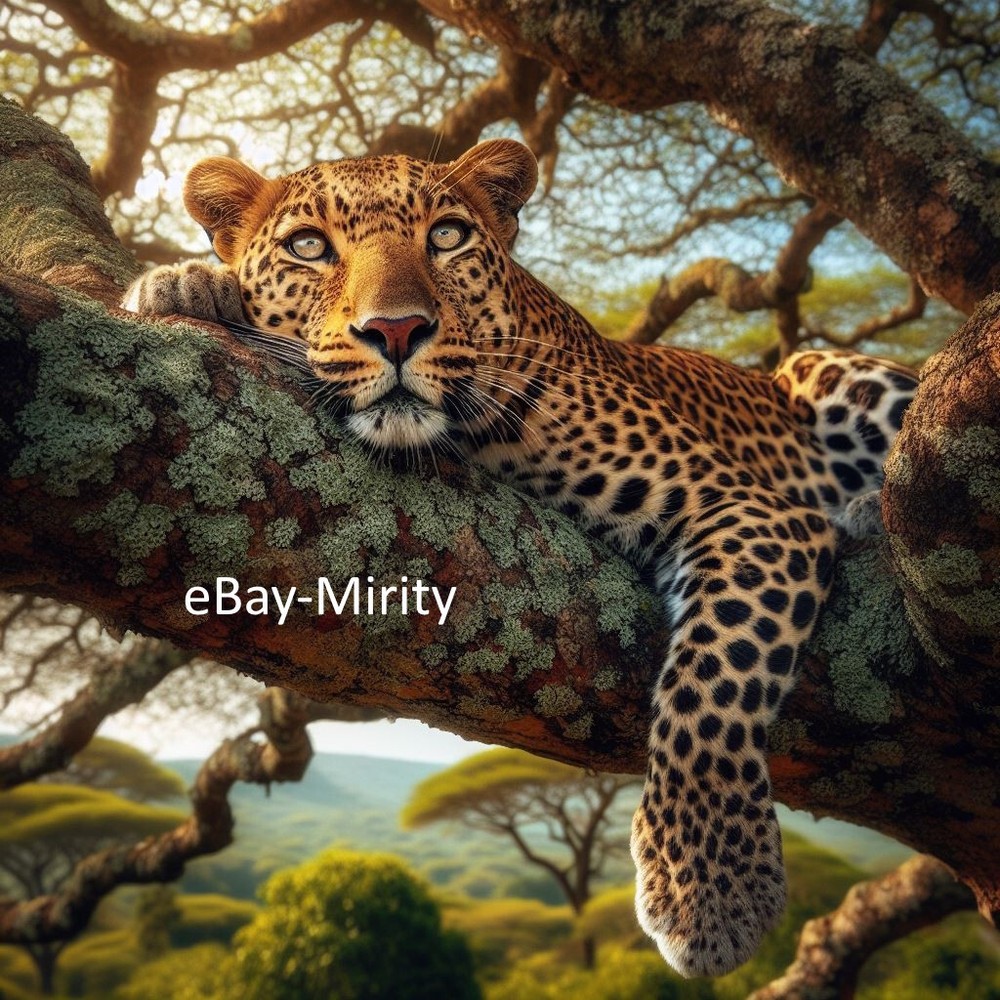 AI Art Tiger on Tree - Digital Wallpaper Background Image-image