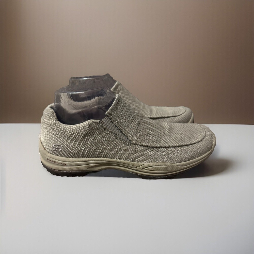 Skechers Men’s Classic Fit Air Cooled Memory Foam slip on Sneaker Beige Size 6.5