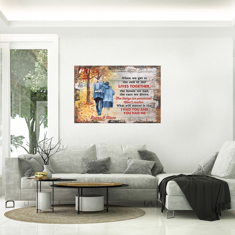 Custom Fall Couple Wall Art Personalized Family Old Couple Poster-image