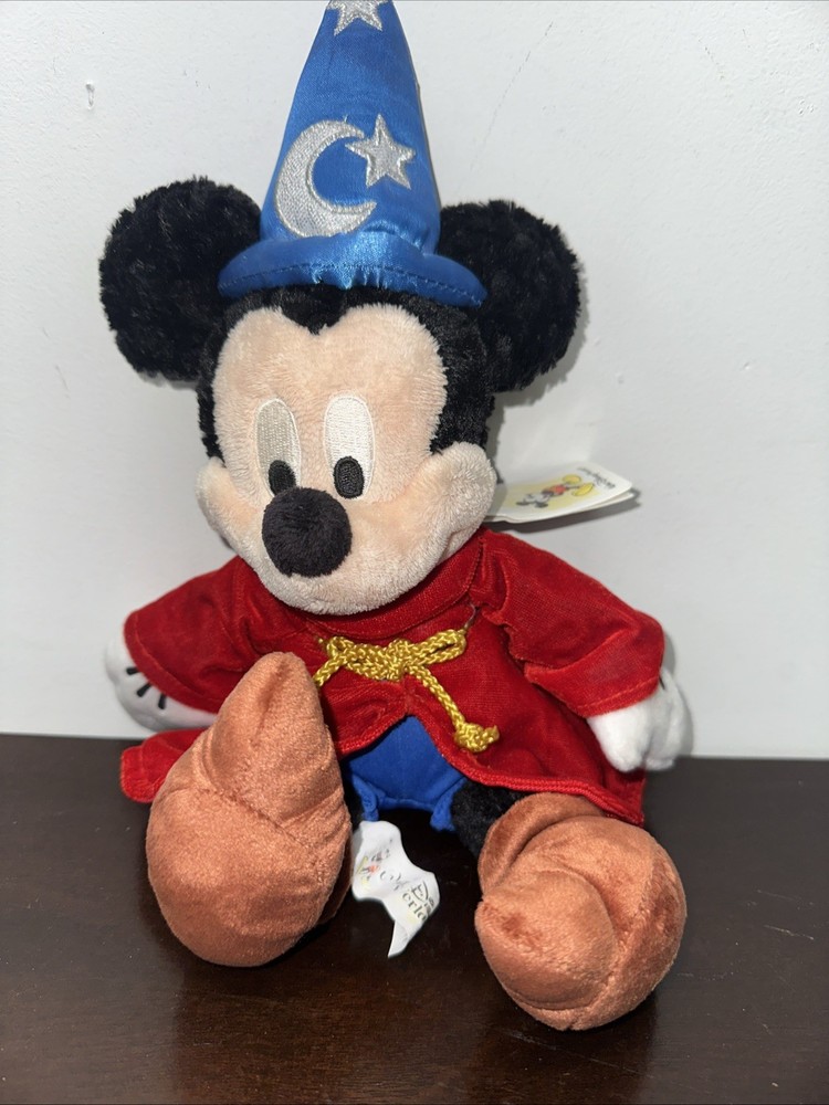 Disney World 13 Inch Sorcerer Mickey Mouse Bean Bag Plush NWT