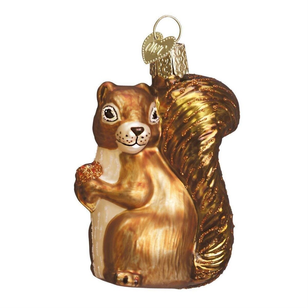 Old World Christmas Squirrel with Nut Glass Ornament 12080 FREE BOX Decoration
