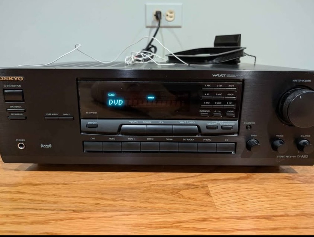 ONKYO TX-8522 Stereo Receiver DVD Video Tape 1 AM-FM XM Check Antenna Phono CD