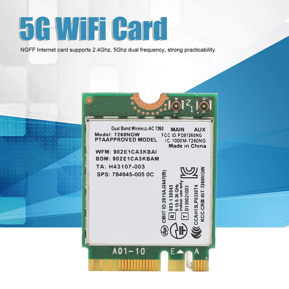High-Speed Dual Band WiFi Card 2.4Ghz 5Ghz 1200Mbps Bluetooth 4.0 M.2 NGFF Wireless Adapter