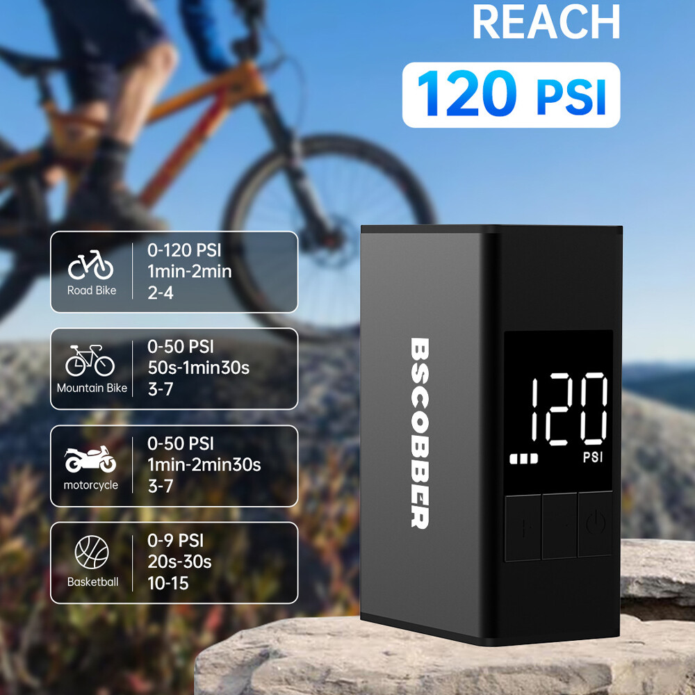 120 PSI Air Compressor Tire Inflator Fit Car Moto Bike Tires Air Pump Portable