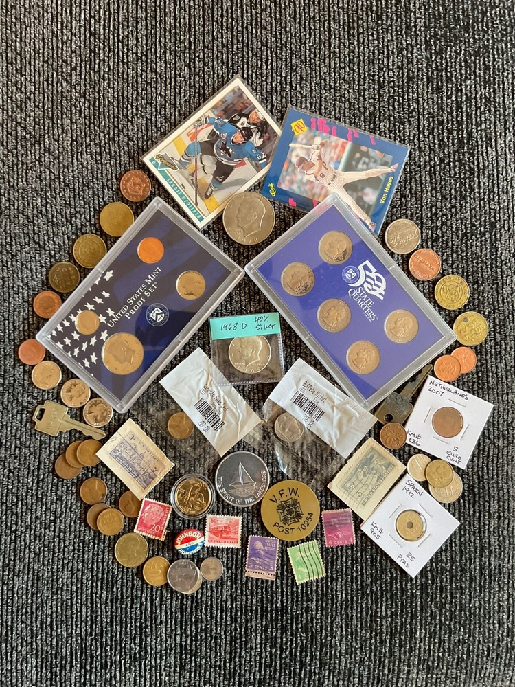 Collectible Junk Drawer Coin Lot 1999S MINT PROOF W/QUARTERS/SILVER/STAMPS