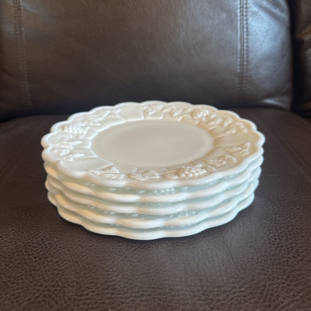 (5) Westmoreland Milk Glass Plate 8.5